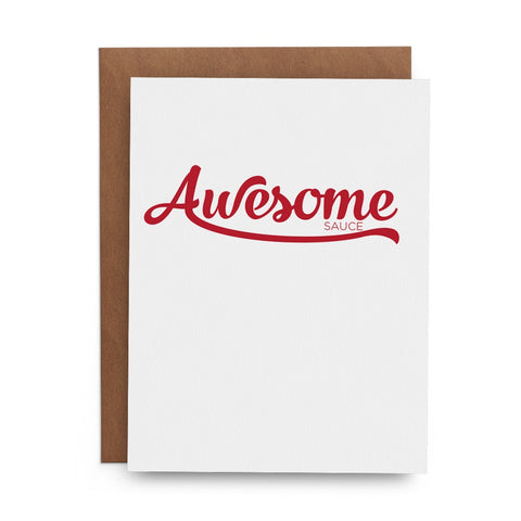 Awesome Sauce in red text on a white paper