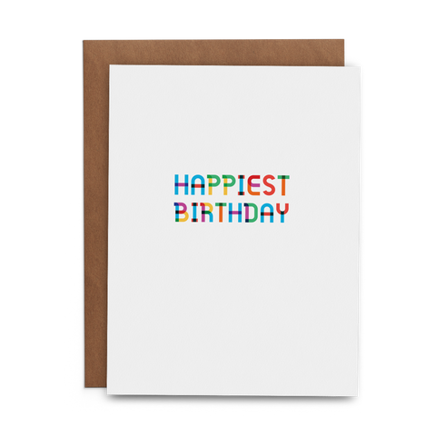 Happiest Birthday Greeting Card (Multicolored Type) - Lost Art Stationery