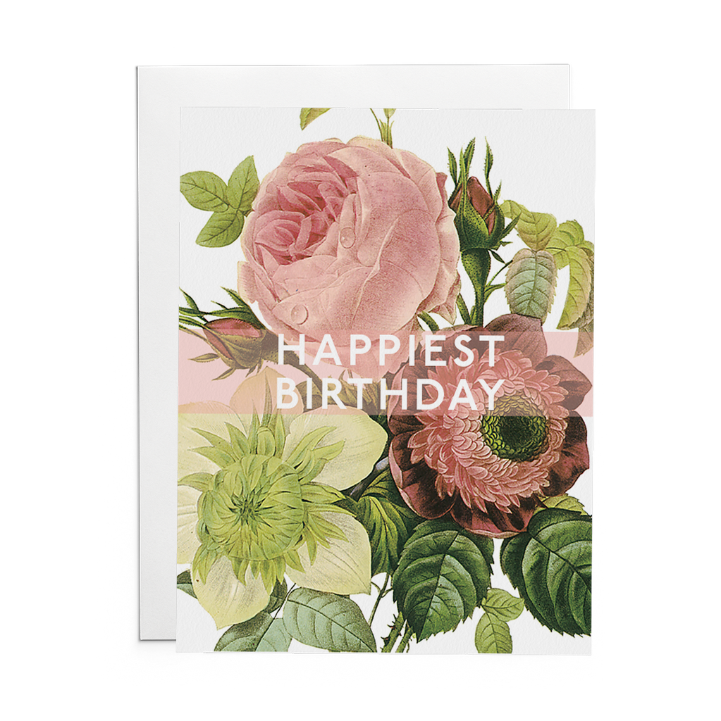 Happiest Birthday Greeting Card (Flowers) - Lost Art Stationery