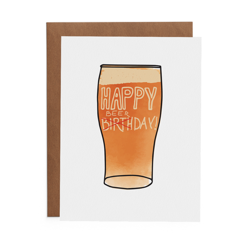Happy Beerday Card - Lost Art Stationery