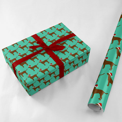 Lab in Santa Hat Gift Wrap - Lost Art Stationery