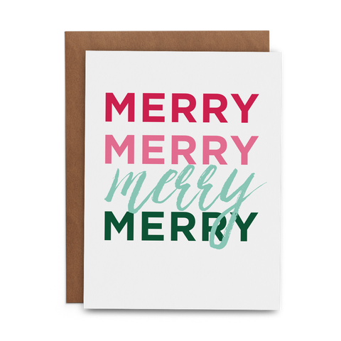 Merry Merry Merry Merry Christmas Card - Lost Art Stationery