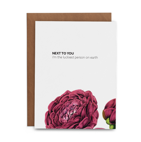 Next to you I'm the luckiest person on earth - Lost Art Stationery