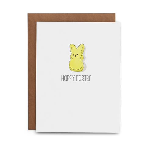 Yellow Marshmallow Bunny Happy Easter Greeting Card Lost Art Stationery