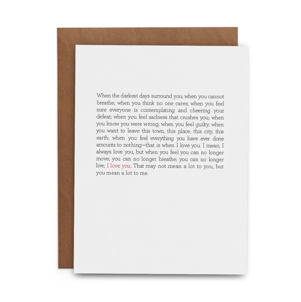 You Mean A Lot To Me Greeting Card - Lost Art Stationery