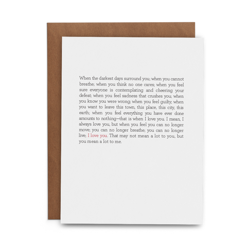 You Mean A Lot To Me Greeting Card - Lost Art Stationery